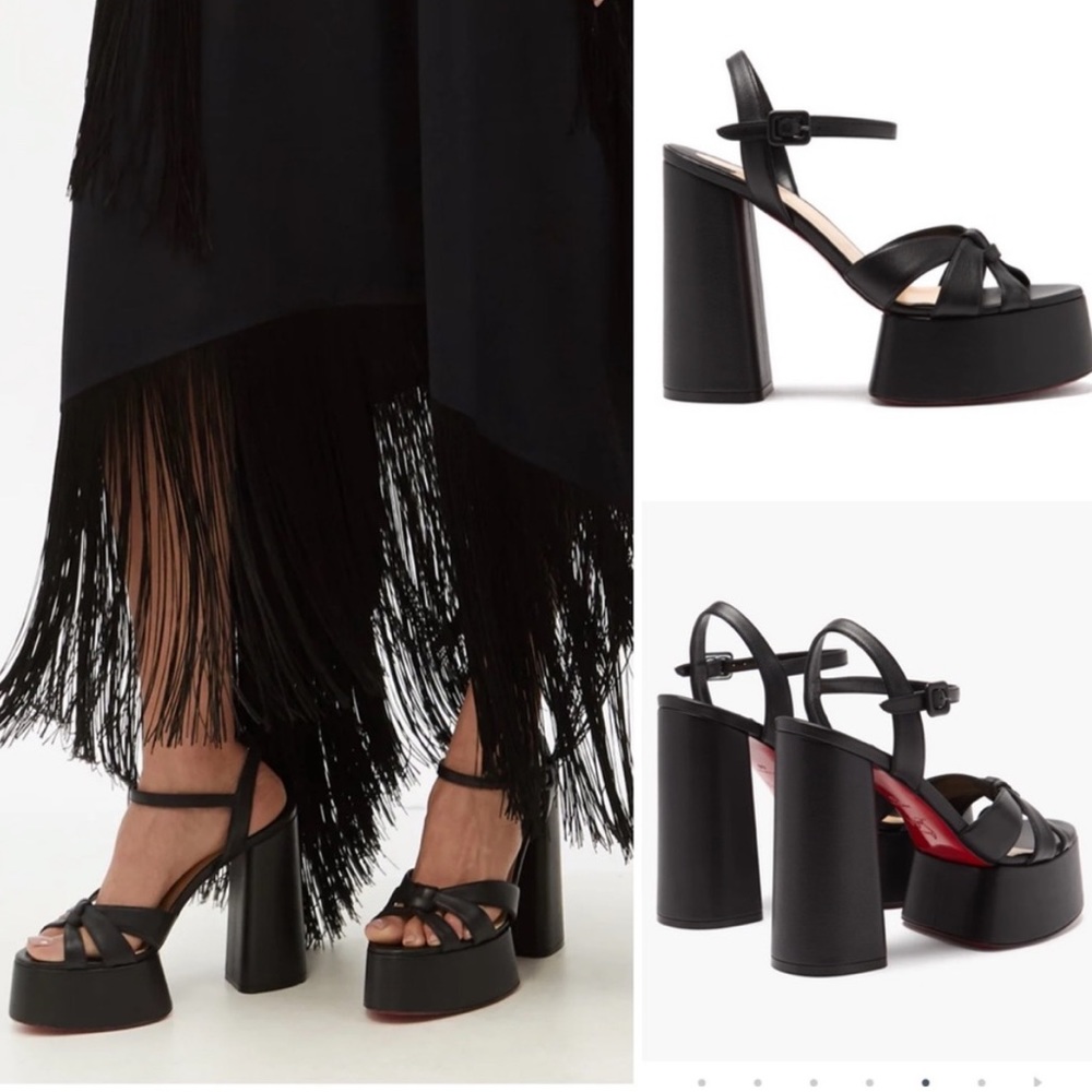 NEW CHRISTIAN LOUBOUTIN
Foolanjalili 130 leather platform sandals Black 40.5